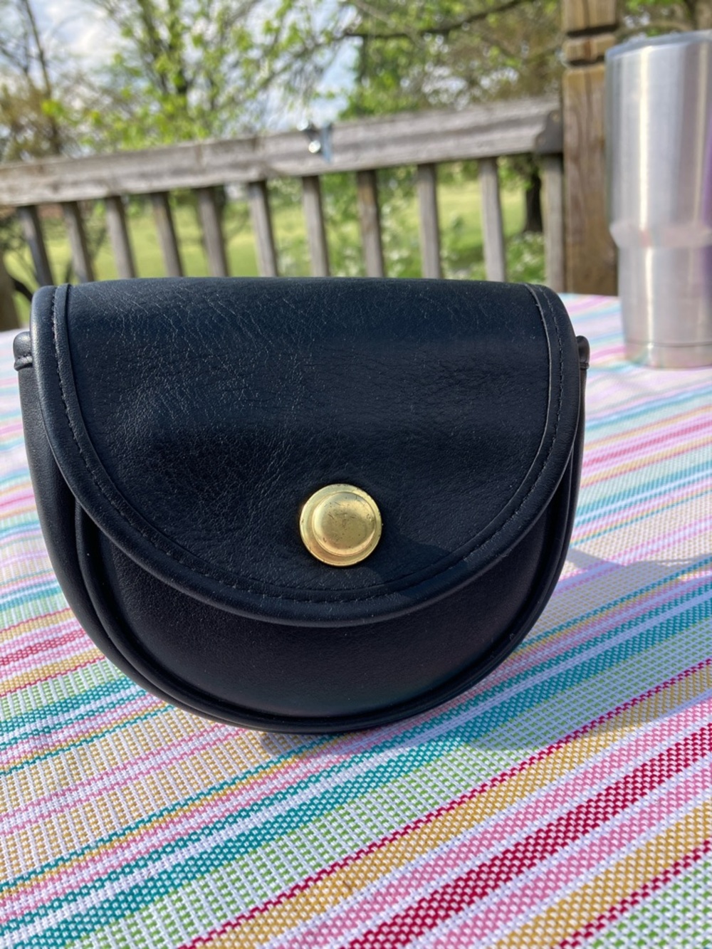 Coach Vintage Black Leather Belt Bag